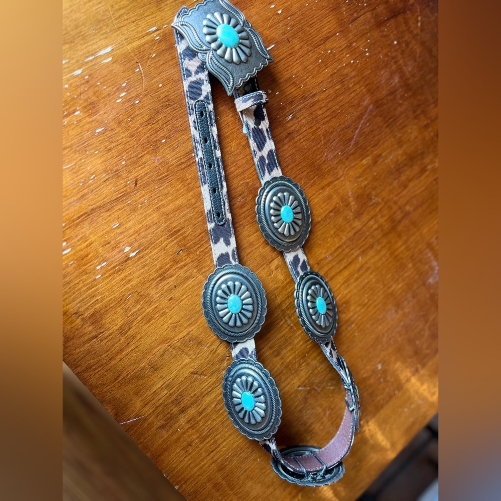 Ariat Tan and Blue Southwestern Belt
